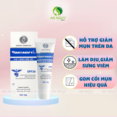 Gel Giảm Mụn Santagift 3 In 1 Skin Care Gel SPF30 Giảm Thâm, Ngừa Mụn 20g