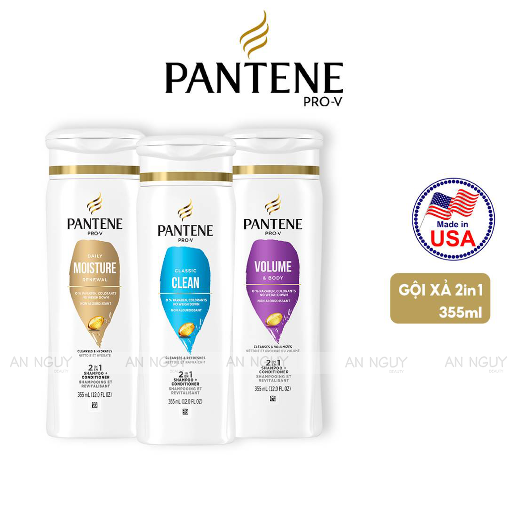 Dầu Gội Và Xả Pantene PRO-V 2in1 355ml (Hàng Mỹ Nhập Khẩu)