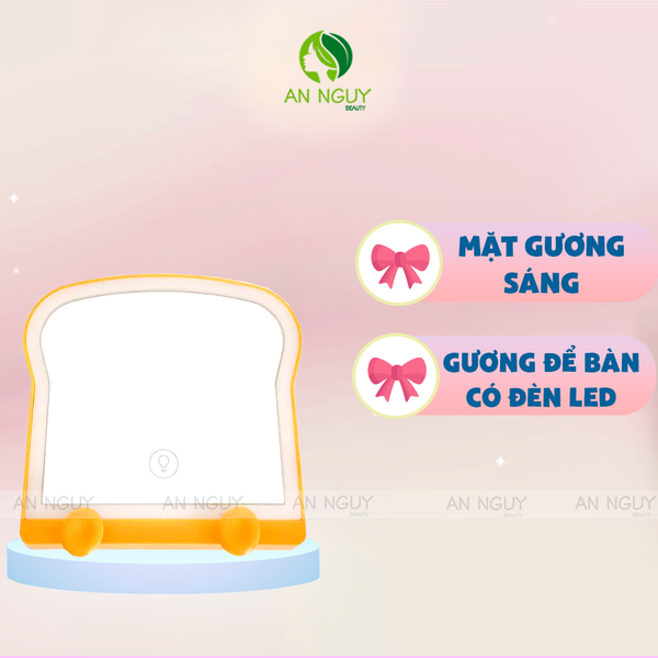 Gương Trang Điểm Để Bàn Hình Dễ Thương Có Đèn Led