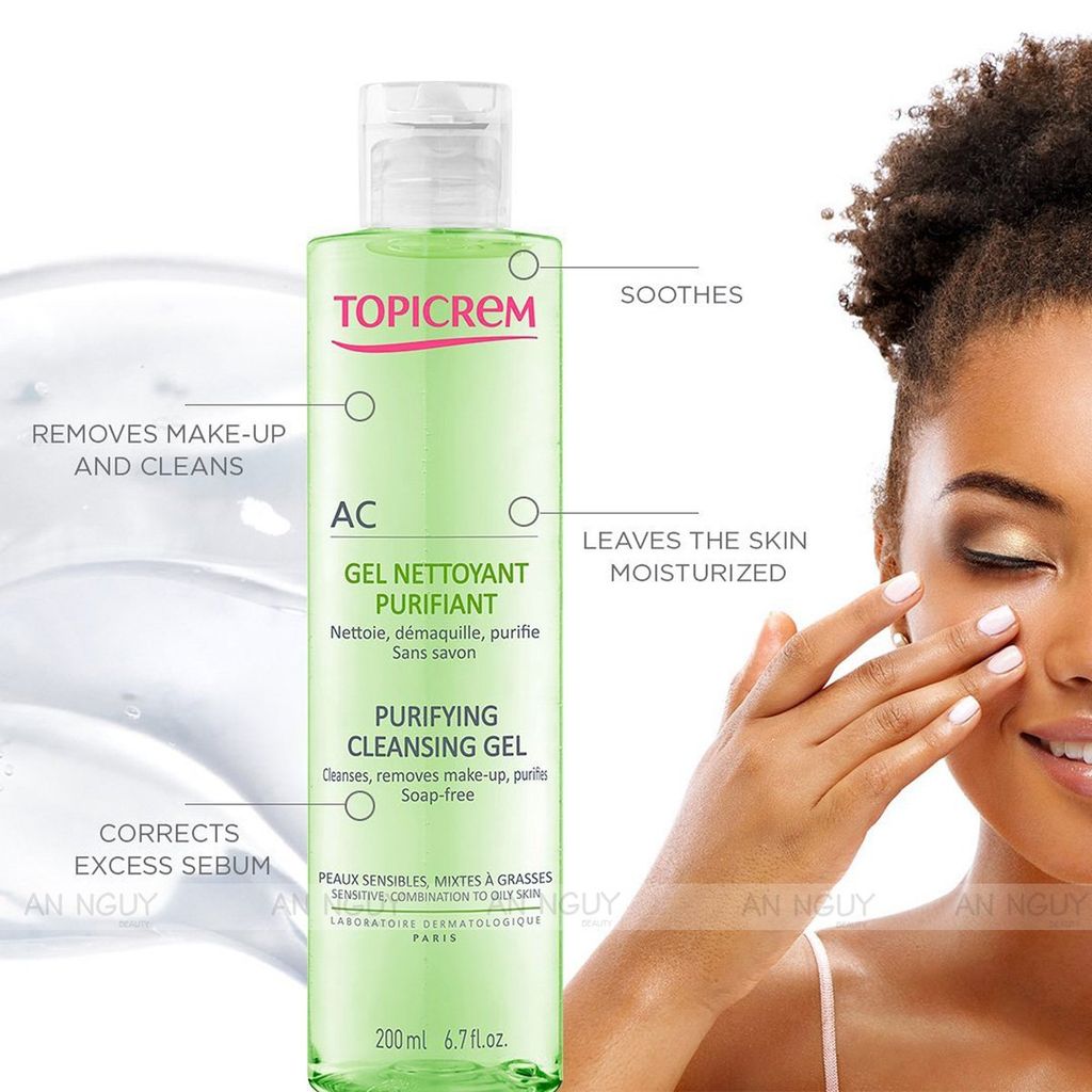 Gel Rửa Mặt Topicrem AC Purifying Cleansing Gel Không Xà Phòng Cho Da ...