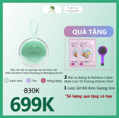 Combo Quà Tặng + Máy Rửa Mặt Và Massage HALIO Sensitive Facial Cleansing & Massaging Device Cho Da Nhạy Cảm (Màu Tím)