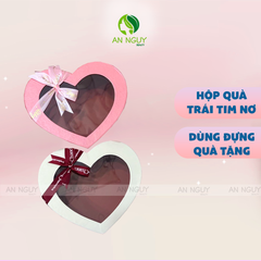 Hộp Quà Mica Trái Tim Nơ Không Kèm Hoa