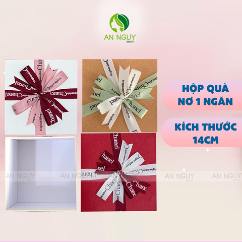 Hộp Quà Vuông Có Nơ Nhiều Màu