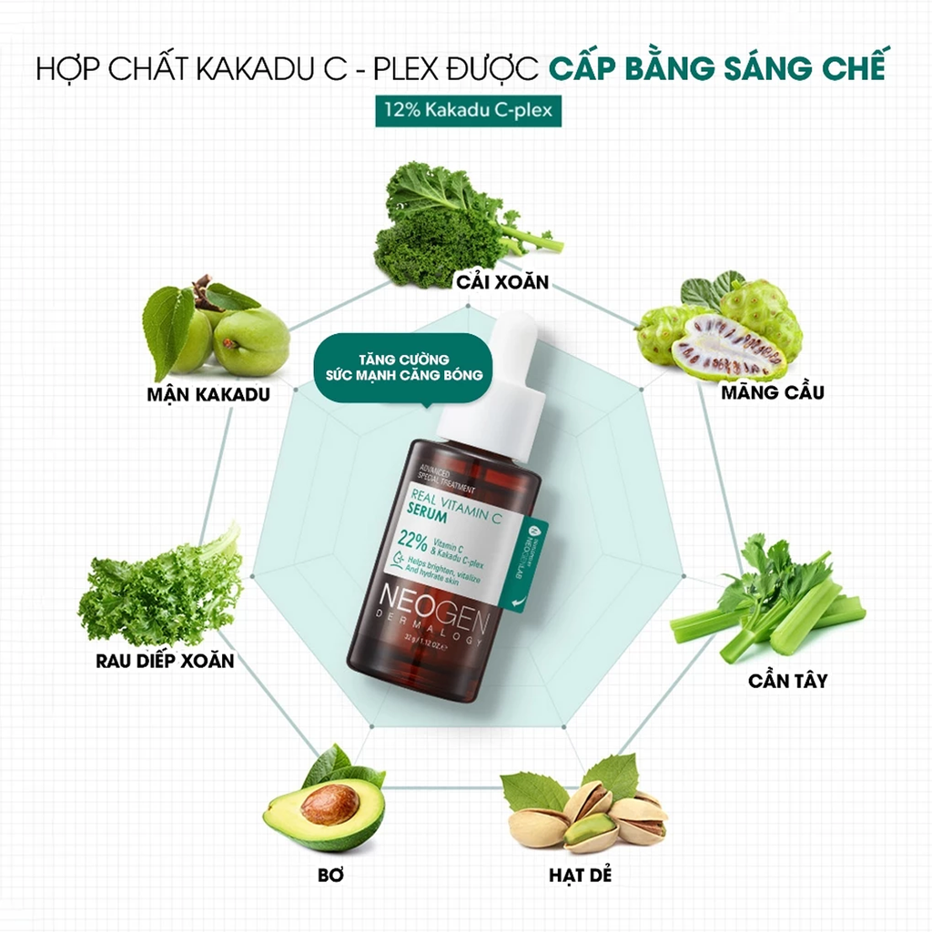 Tinh Chất Neogen Real Vitamin C 22% Vitamin C & Kakadu C-Plex Serum 32g