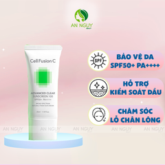 Kem Chống Nắng Cell Fusion C Advanced Clear Sunscreen 100 SPF50+ PA++++ Cho Da Dầu Mụn 35ml