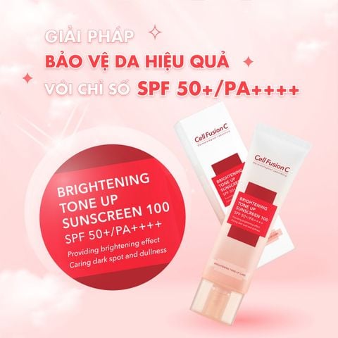 Kem Chống Nắng Cell Fusion C Brightening Tone Up Sunscreen 100 SPF50+ PA ++++ Nâng Tông Da 35ml