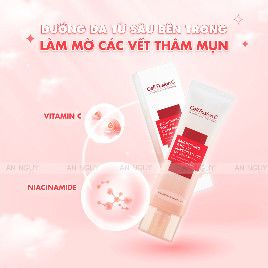 Kem Chống Nắng Cell Fusion C Brightening Tone Up Sunscreen 100 SPF50+ PA ++++ Nâng Tông Da