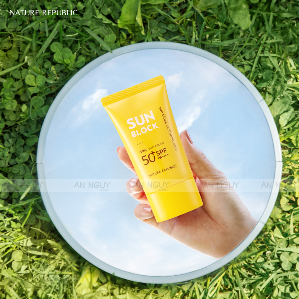 Kem Chống Nắng Nature Republic California Aloe Daily Sun Block SPF50+ PA++++ Nâng Tone Tự Nhiên 57ml