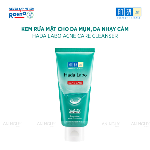 Sữa Rửa Mặt Hada Labo Acne Care Calming Cleanser Làm Sạch Sâu Cho Da Mụn, Nhạy Cảm 80gr