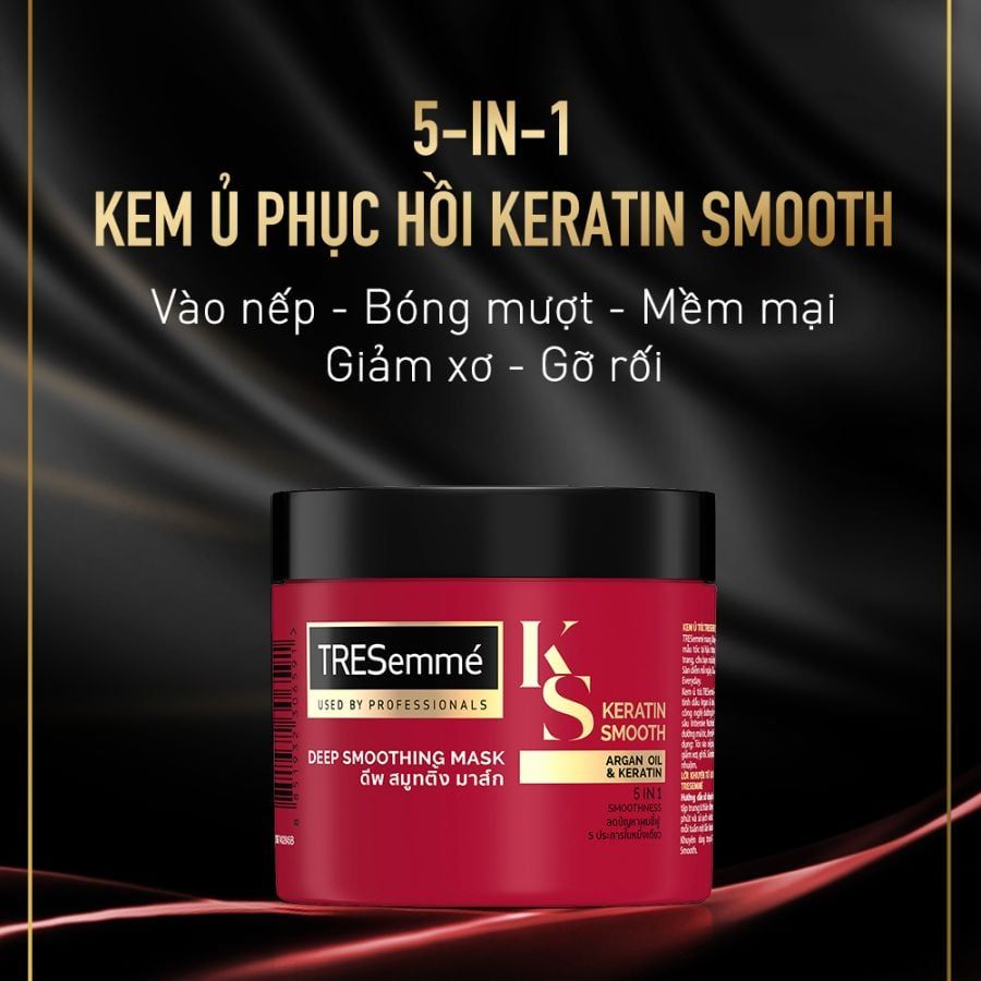 Kem Ủ Tóc TRESemmé Keratin Smooth Keratin Smooth Salon-Quality Treatment Mask Vào Nếp Suôn Mượt 180ml (Mới)