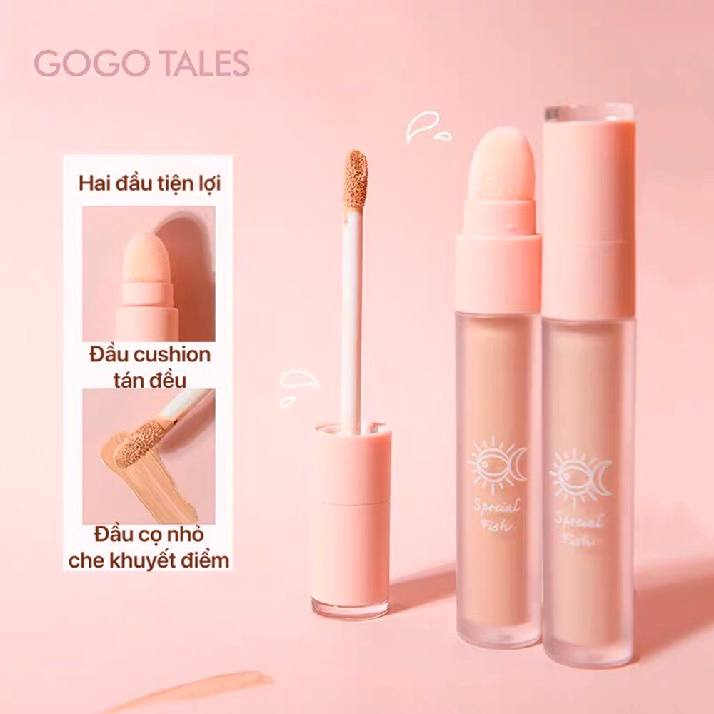 Kem Che Khuyết Điểm 2 Đầu GoGo Tales Moisturizing Traceless Concealer 3.4g