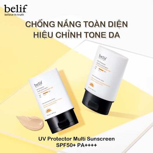 Kem Chống Nắng Belif UV Protector Multi Sunscreen SPF50+ PA++++ Nâng Tông Da 50ml