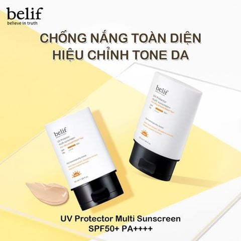 [Date: 29/01/2027] Kem Chống Nắng Belif UV Protector Multi Sunscreen SPF50+ PA++++ Nâng Tông Da 50ml