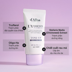 Kem Chống Nắng d'Alba UV Essence Waterfull+ Tone Up SPF50+ PA++++ Sun Cream Nâng Tone 50ml