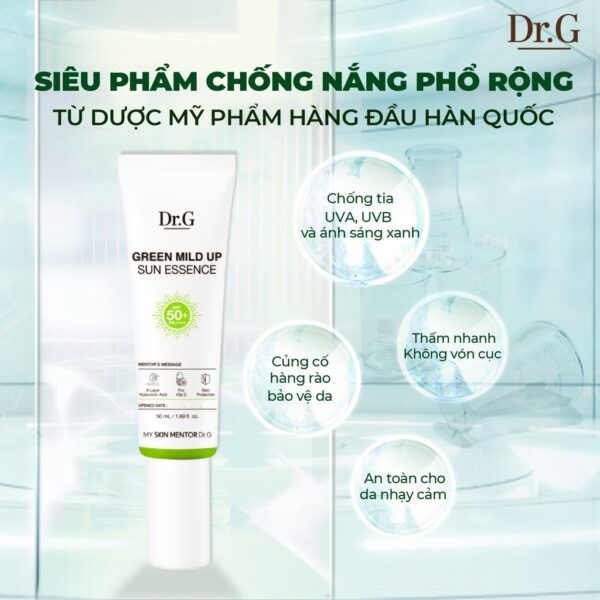 Kem Chống Nắng Dr.G Green Mild Up Sun Essence Dưỡng Ẩm, Làm Mềm Da 50ml