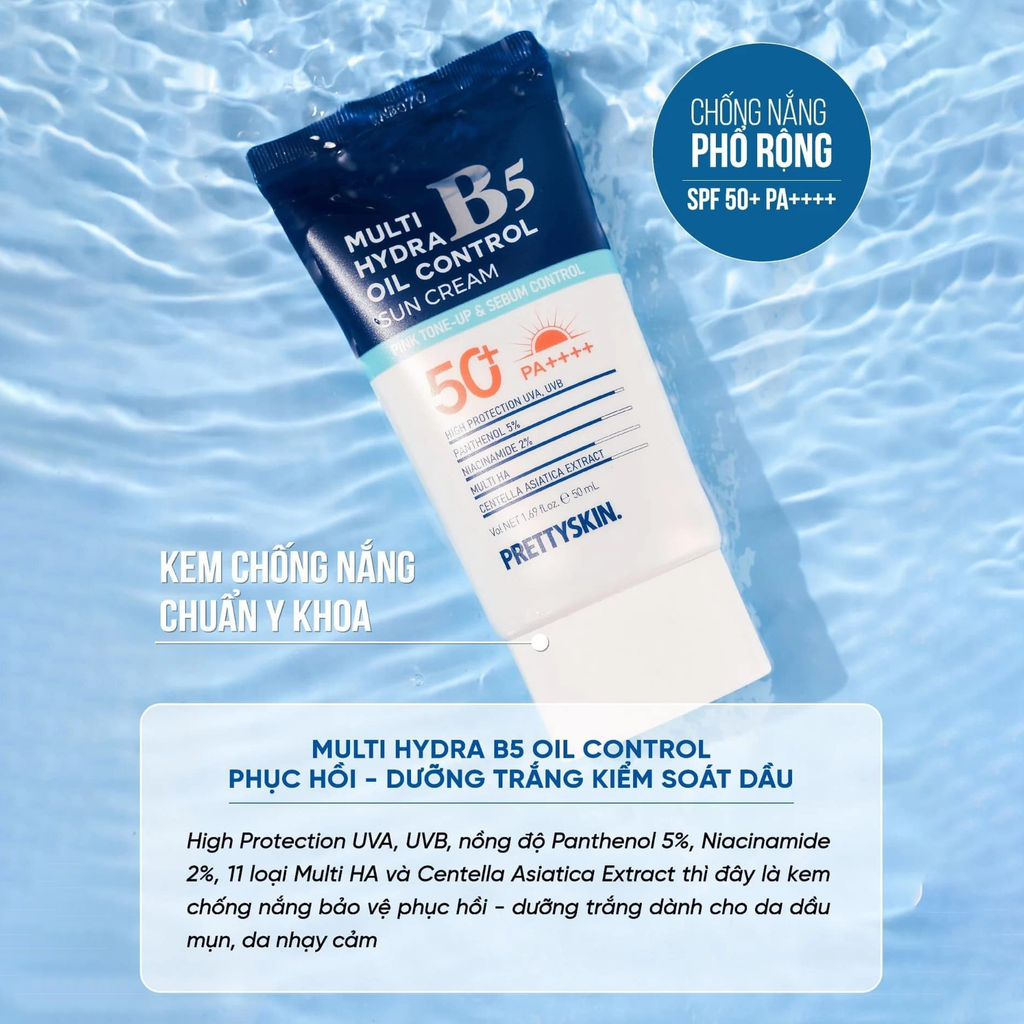 Kem Chống Nắng PrettySkin B5 Sun Cream SPF50+ PA++++ 50ml