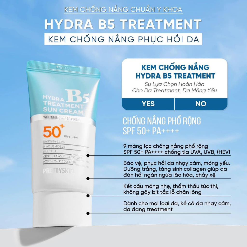 Kem Chống Nắng PrettySkin B5 Sun Cream SPF50+ PA++++ 50ml