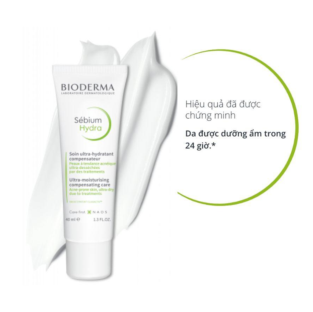Kem Dưỡng Ẩm Bioderma Sébium Hydra Giảm Khô Căng, Bong Tróc Da Mụn 40ml