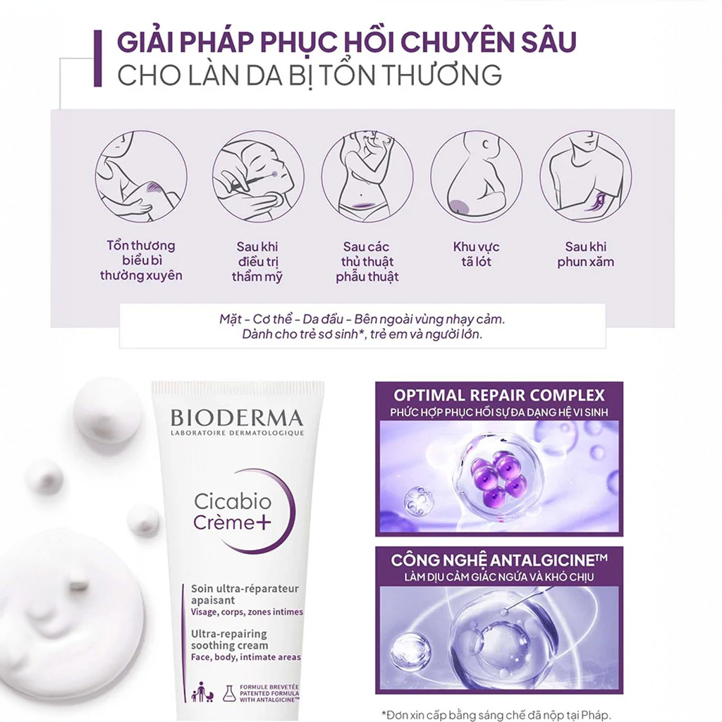 Kem Dưỡng Bioderma Cicabio Creme Làm Dịu Da, Phục Hồi Da Kích Ứng