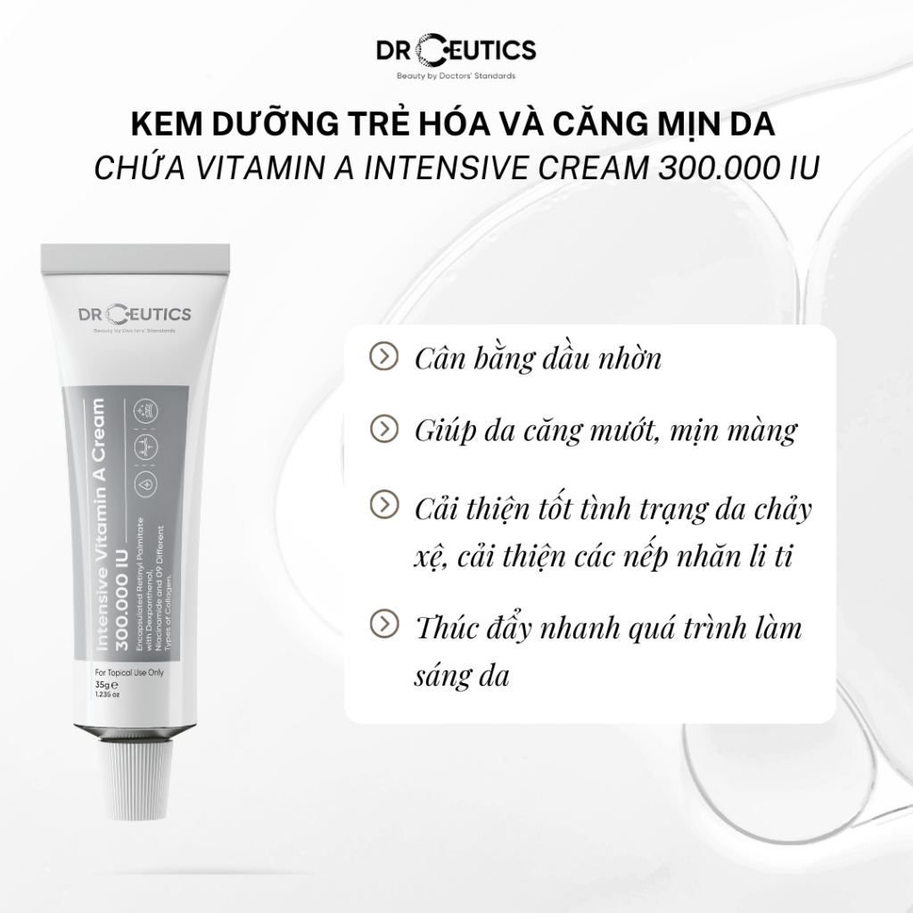 Kem Dưỡng DrCeutics Intensive Vitamin A Cream 300.000 IU Làm Sáng Da 35g