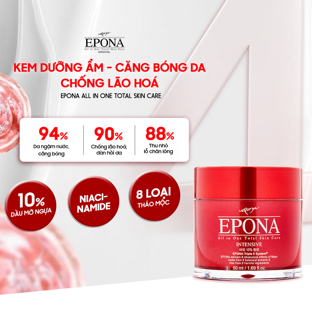 Kem Dưỡng Epona Cream Dưỡng Trắng, Phục Hồi Da 50ml