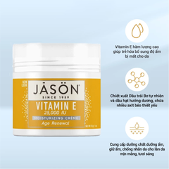 Kem Dưỡng Jason Vitamin E 25000 IU Moisturizing Creme Giữ Ẩm, Phục Hồi Da 113g