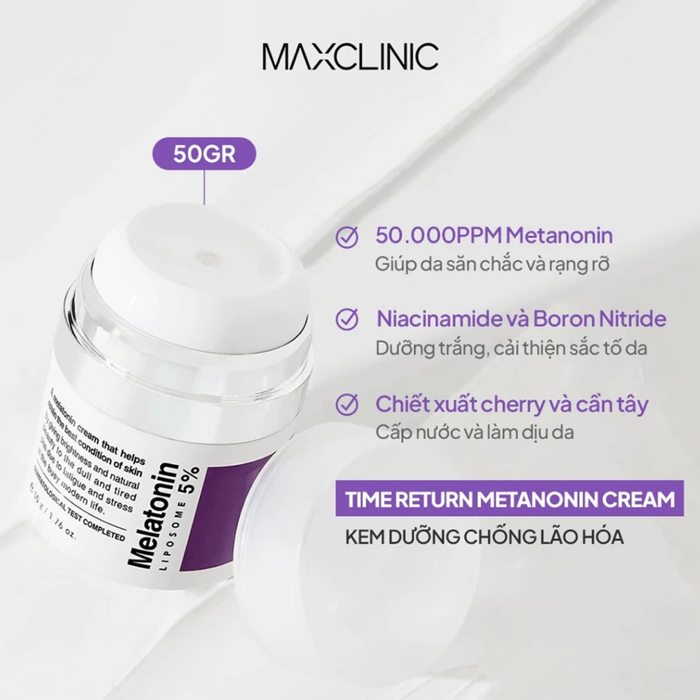 Kem Dưỡng Maxclinic Time Return Melatonin Cream Chống Lão Hóa 50g