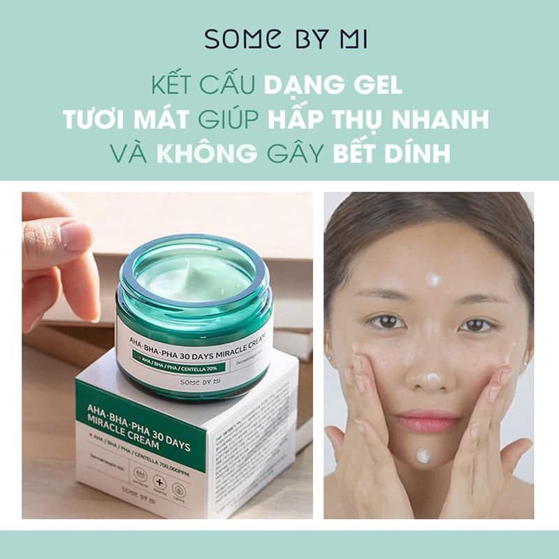 Kem Dưỡng Some By Mi AHA-BHA-PHA 30 Days Miracle Cream Hỗ Trợ Giảm Mụn 60g