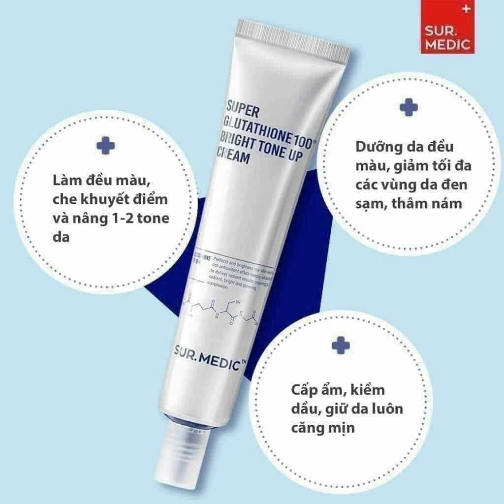 Kem Dưỡng Sur.Medic Super Glutathione 100 Bright Tone Up Cream Giúp Nâng Tông Trắng Da 40mlKem Dưỡng Sur.Medic Super Glutathione 100 Bright Tone Up Cream 40ml – annguy.beauty