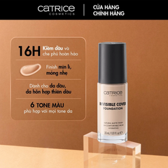 Kem Nền Catrice Invisible Cover Foundation Mịn Lì, Mỏng Nhẹ 30ml