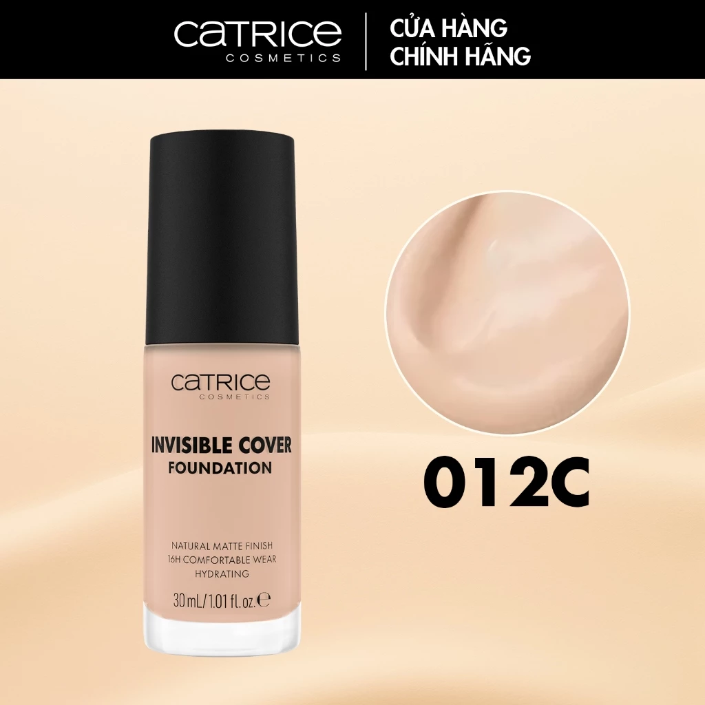 Kem Nền Catrice Invisible Cover Foundation Mịn Lì, Mỏng Nhẹ 30ml