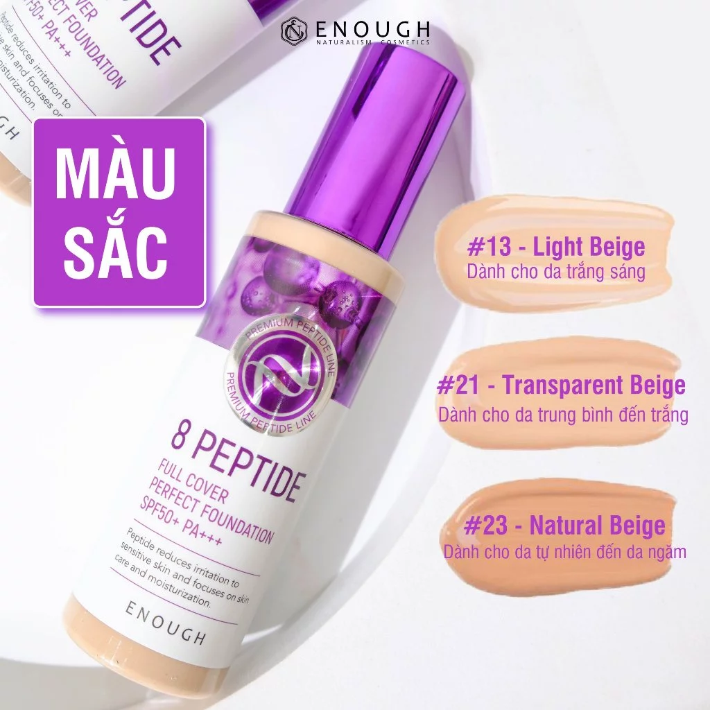Kem Nền Enough Premium 8 Peptide Full Cover Perfect Foundation 100g #Tone21