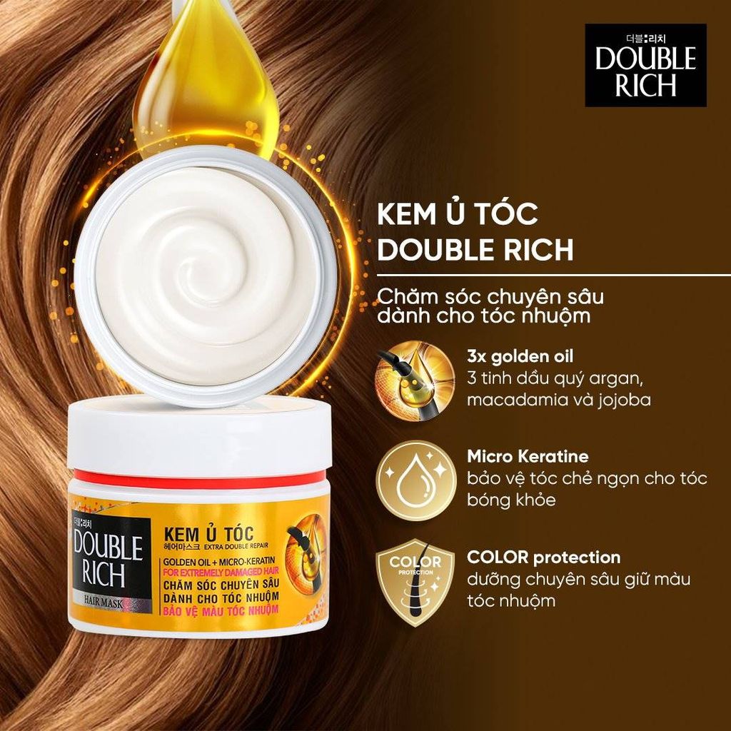 Kem Ủ Tóc Double Rich Hair Mask Chăm Tóc Chuyên Sâu 150g