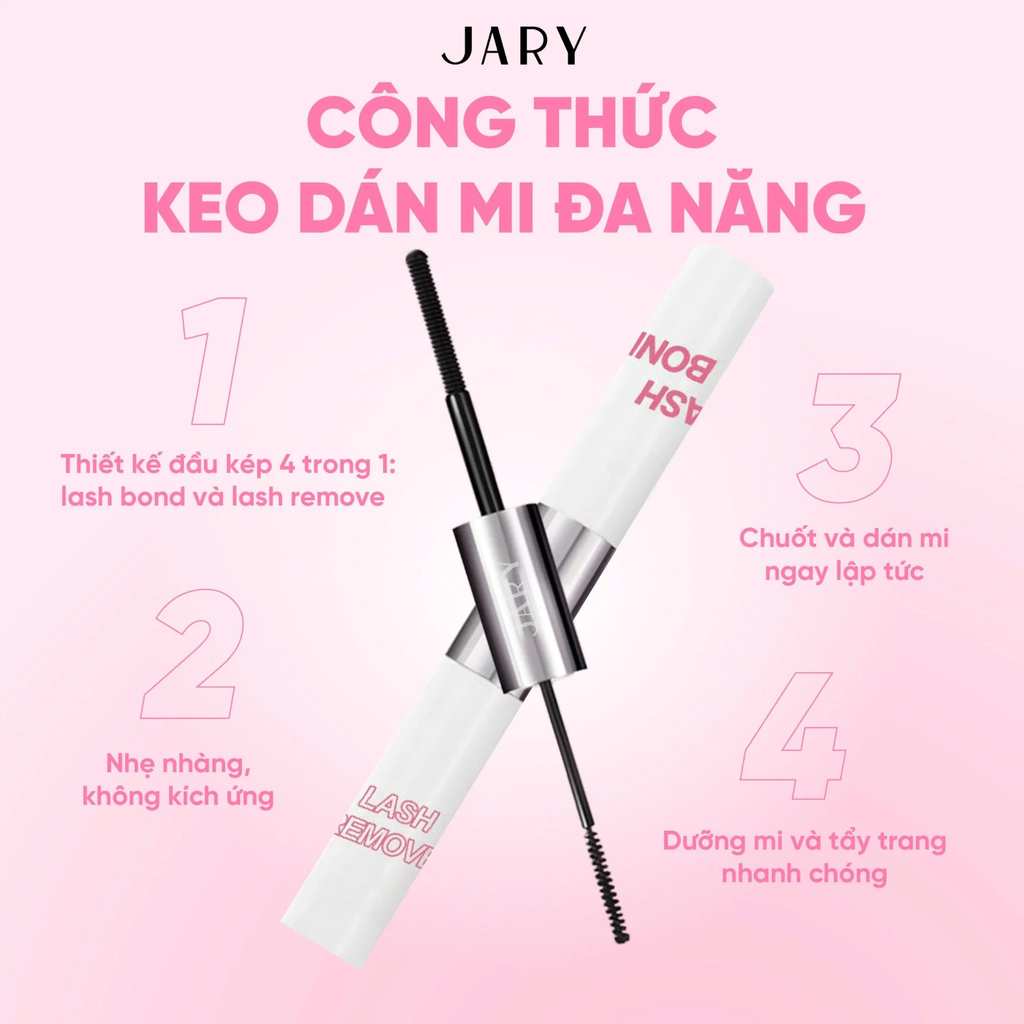 Keo Dán Mi 2 Đầu Jary 4in1 Lash Bond & Remover 4g