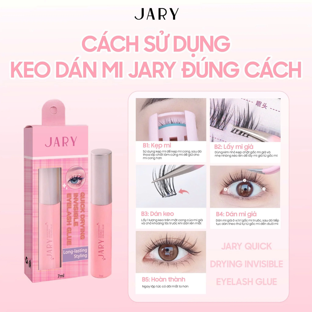 Keo Dán Mi Jary Quick Drying Invisible Eyelash Glue 7ml