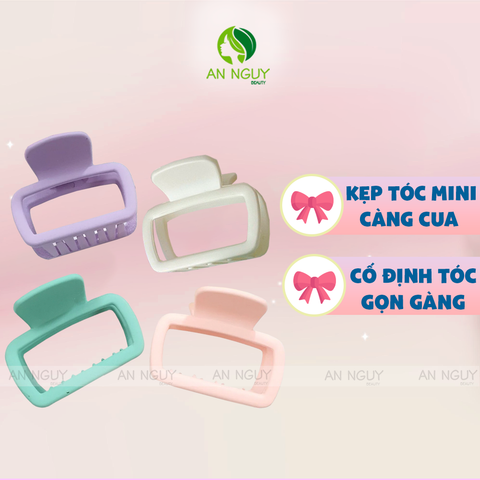 Kẹp Tóc Càng Cua Mini Hình Chữ Nhật Nhiều Màu