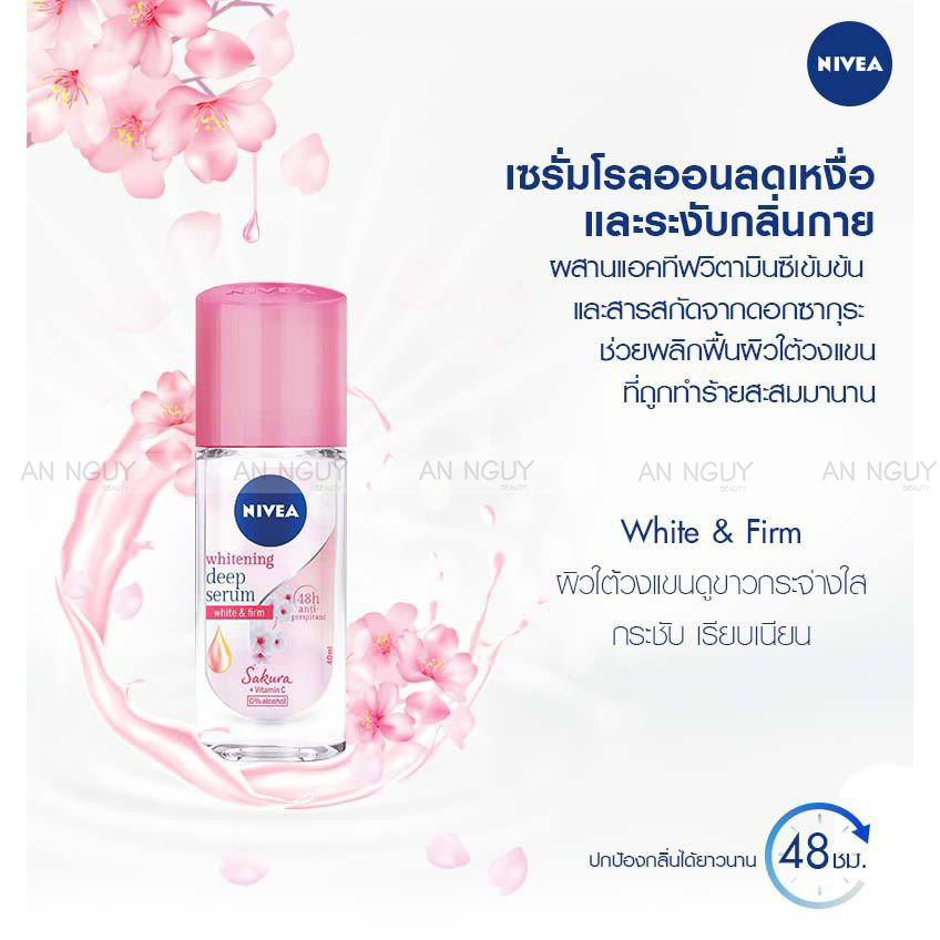 Lăn Khử Mùi Nivea Brightening Deep Serum Dưỡng Sáng Da 40ml