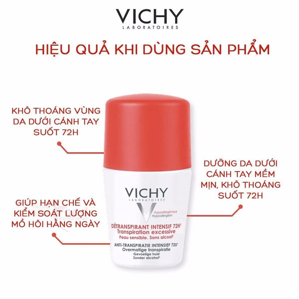 Lăn Khử Mùi Vichy Khô Thoáng Da 50ml
