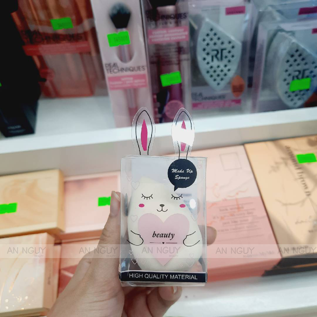 Bông Mút Hồ Lô Trang Điểm Hình Con Thỏ Nhiều Màu Dùng Tán Kem Nền, Che Khuyết Điểm