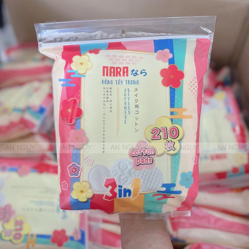 Bông Tẩy Trang NARA 100% Cotton Mềm Mịn Làm Sạch Bụi Bẩn