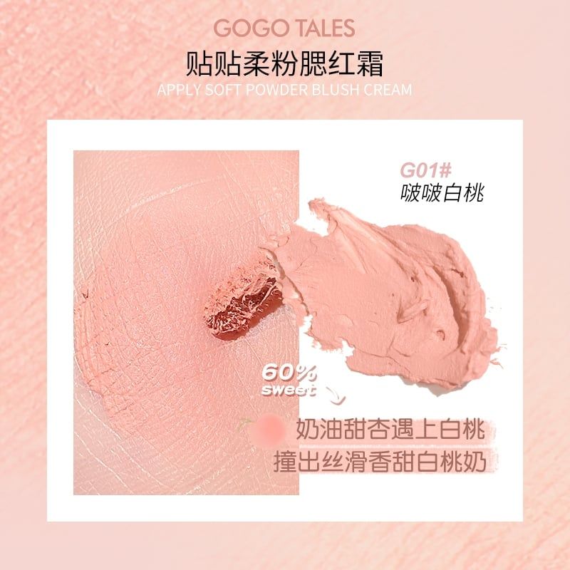 Má Hồng Kem Gogo Tales Apply Soft Powder Blush Cream 7g