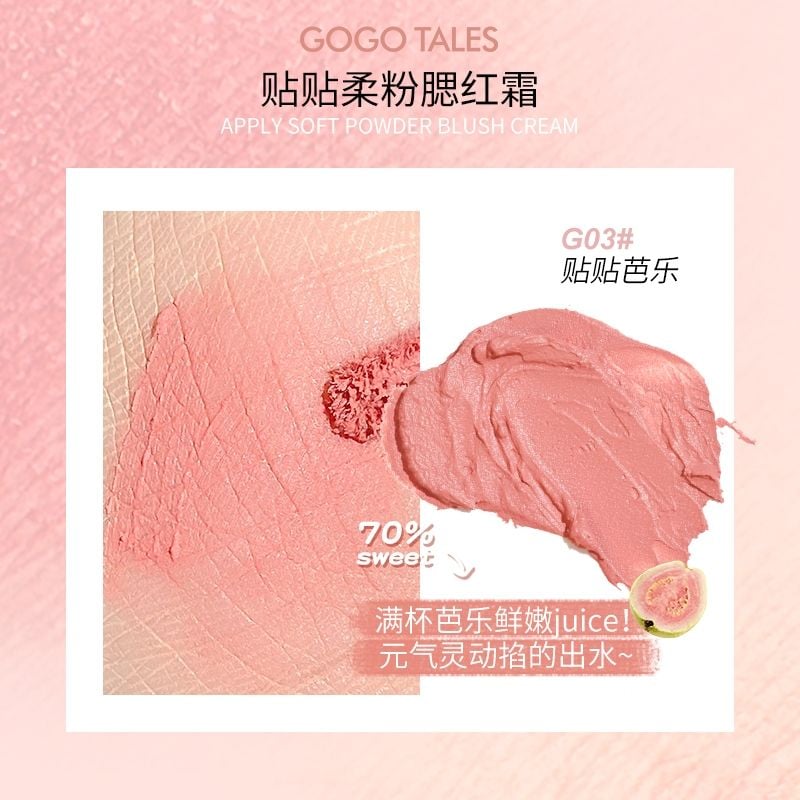 Má Hồng Kem Gogo Tales Apply Soft Powder Blush Cream 7g