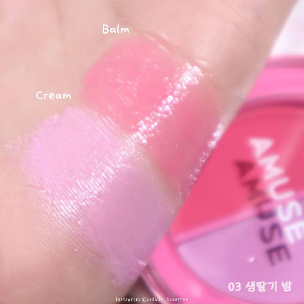 Má Hồng Kem Và Son Dưỡng 2 Ngăn Amuse Lip & Cheek Healthy Balm 1.5gx2