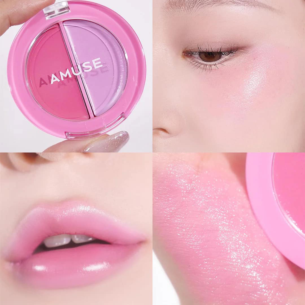 Má Hồng Và Son Dưỡng 2 Ngăn Amuse Lip & Cheek Healthy Balm 1.5g