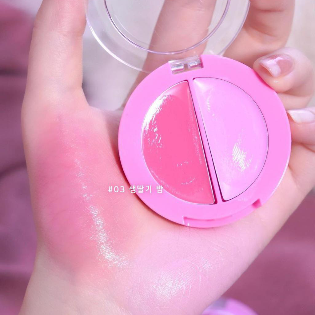 Má Hồng Kem Và Son Dưỡng 2 Ngăn Amuse Lip & Cheek Healthy Balm 1.5gx2