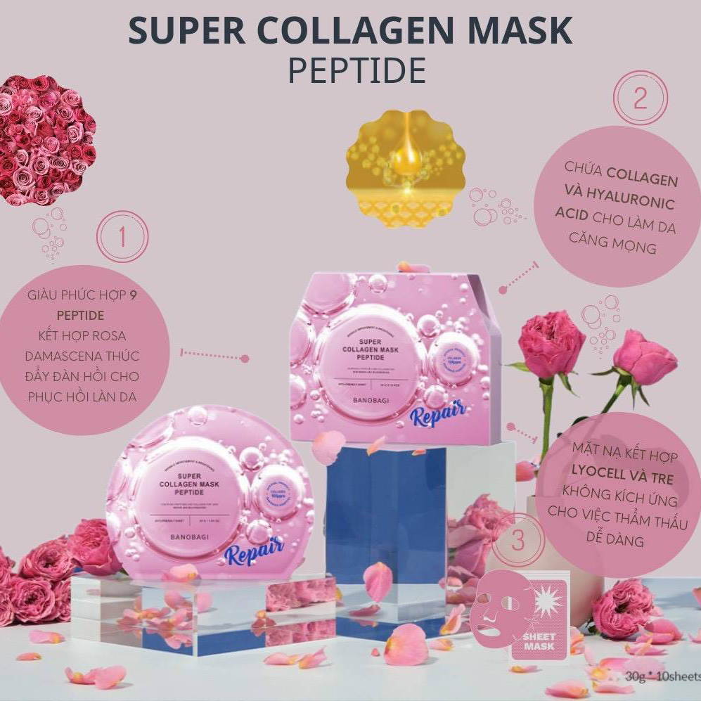 Mặt Nạ Banobagi Super Collagen Mask Tăng Độ Đàn Hồi, Dưỡng Da 30gr