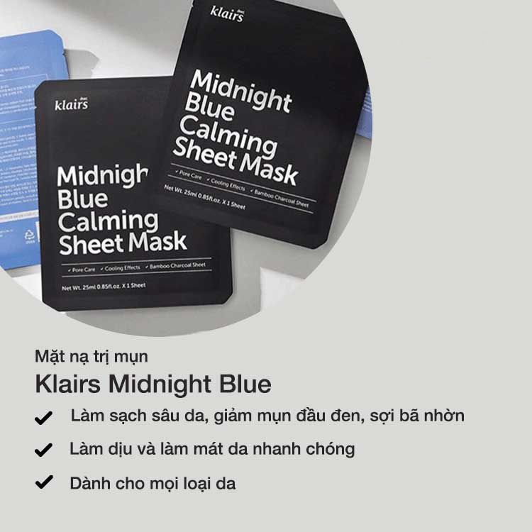 Mặt Nạ Dưỡng Da Klairs Sheet Mask Cấp Ẩm, Làm Dịu Da 25ml