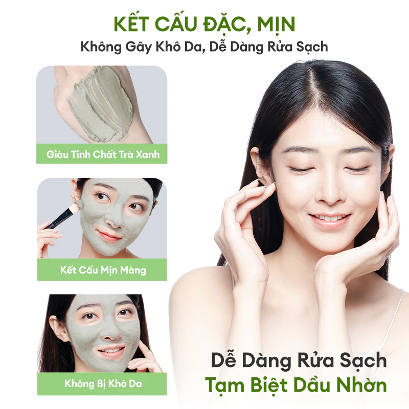 Mặt Nạ Đất Sét Colorkey Luminous Green Tea Purifying Clay Mask Làm Sạch Da 60g