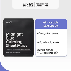 Mặt Nạ Dưỡng Da Klairs Sheet Mask Cấp Ẩm, Làm Dịu Da 25ml