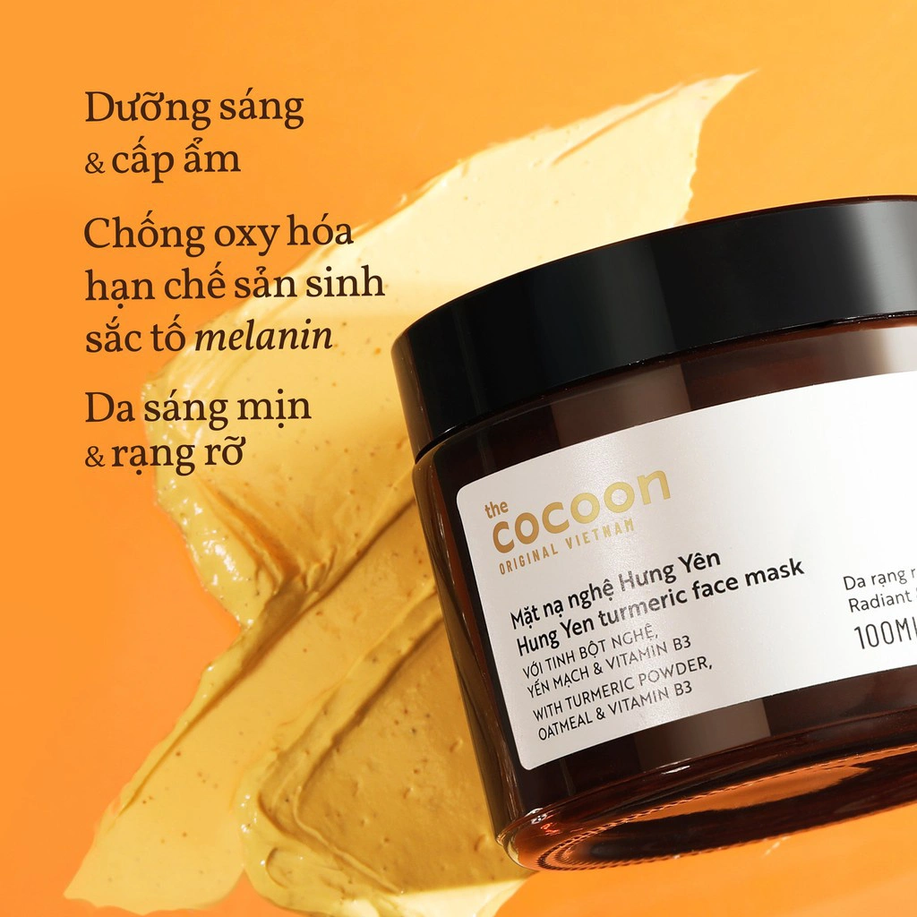Mặt Nạ Nghệ Hưng Yên Cocoon Hung Yen Turmeric Face Mask Sáng Mịn Da